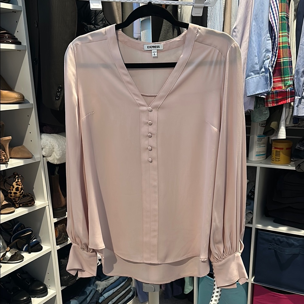 Express Women's Blush Button-Front Top
